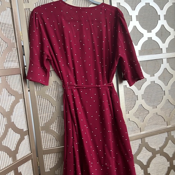 Burgundy wrap dress - Picture 2 of 6